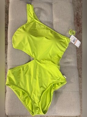 Michael Kors asymmetrical peekaboo swimsuit